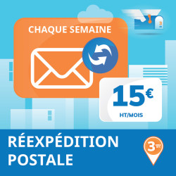 Réexpédition postale des courriers 1 fois par semaine (1 mois)