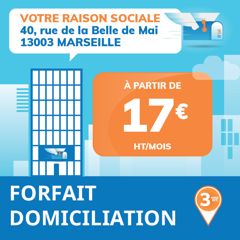 Domiciliation d'entreprise à Marseille 3ème (3 mois)