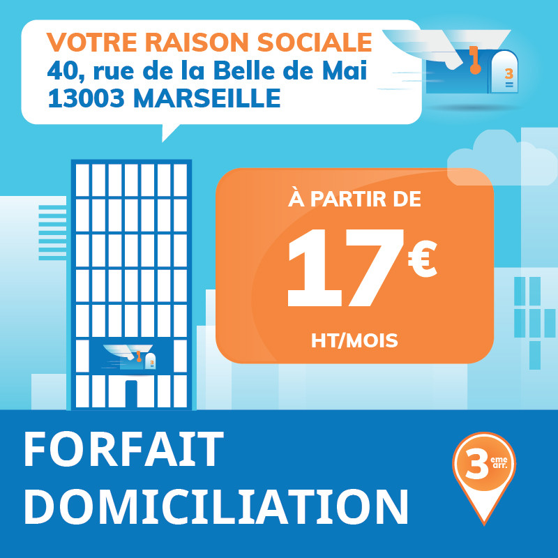 Domiciliation d'entreprise à Marseille 3ème (6 mois)