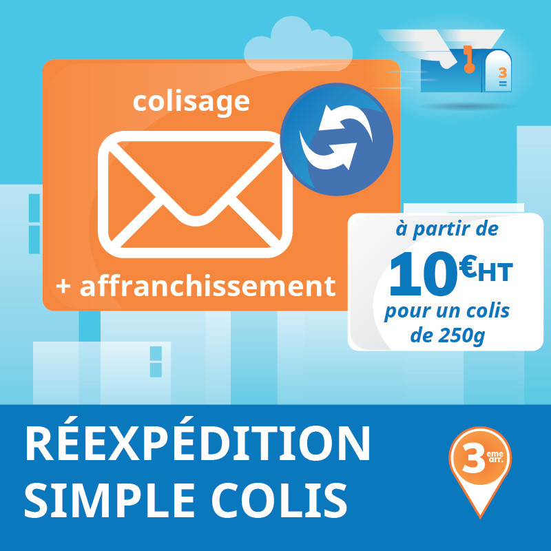 Réexpédition de colis (+ frais d'affranchissement si sup à 250g)